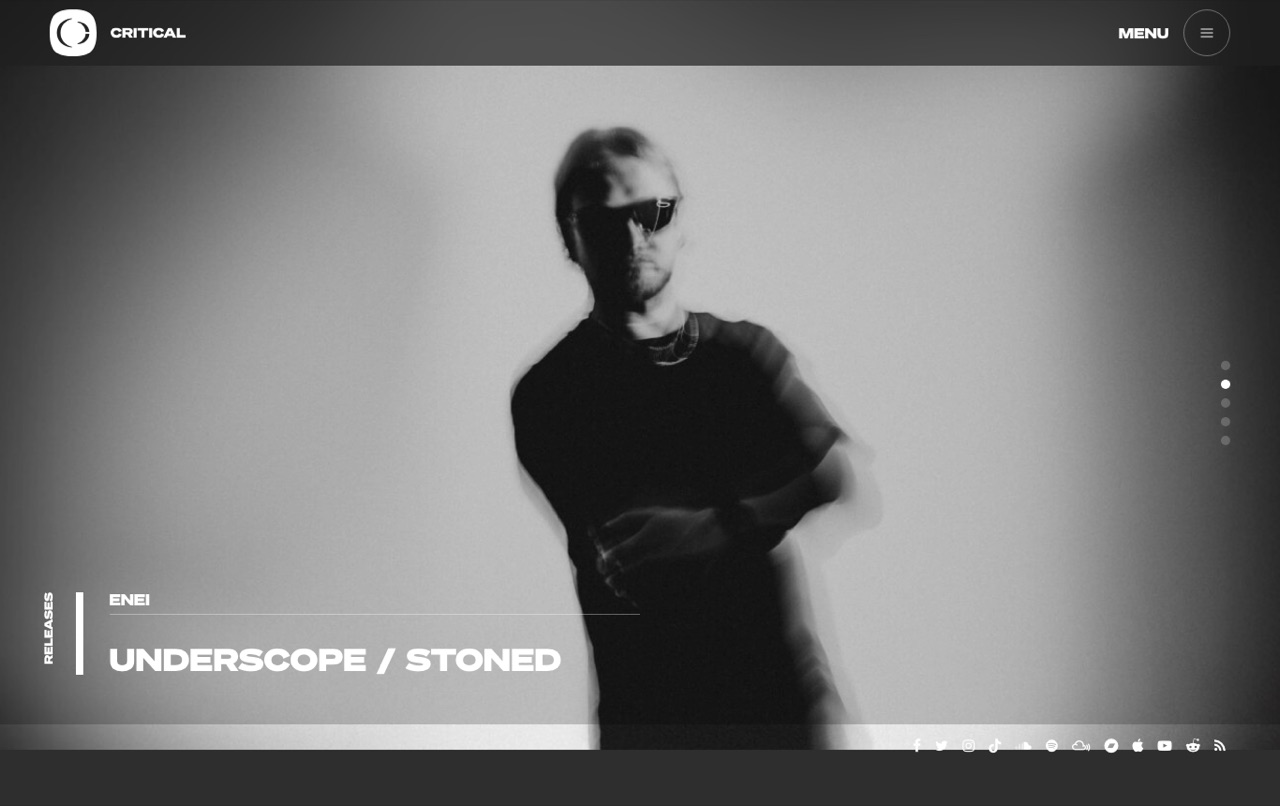 Critical Music homepage — drum and bass label website